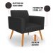 Kit 2 Poltronas Viena Gomada Corino Preto Pés Palito Castanho - D'Rossi