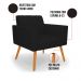 Kit 2 Poltronas Viena Gomada Linho Preto A79 Pés Palito Castanho - D'Rossi