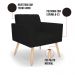 Kit 2 Poltronas Viena Gomada Linho Preto A79 Pés Palito Natural - D'Rossi
