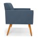 Kit 2 Poltronas Viena Gomada Suede Azul Marinho Pés Palito Castanho - D'Rossi