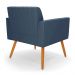 Kit 2 Poltronas Viena Gomada Suede Azul Marinho Pés Palito Castanho - D'Rossi