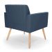 Kit 2 Poltronas Viena Gomada Suede Azul Marinho Pés Palito Natural - D'Rossi