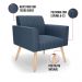 Kit 2 Poltronas Viena Gomada Suede Azul Marinho Pés Palito Natural - D'Rossi
