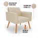 Kit 2 Poltronas Viena Gomada Suede Bege Pés Palito Castanho - D'Rossi