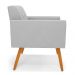 Kit 2 Poltronas Viena Gomada Suede Cinza Pés Palito Castanho - D'Rossi