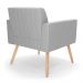Kit 2 Poltronas Viena Gomada Suede Cinza Pés Palito Natural - D'Rossi