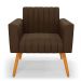 Kit 2 Poltronas Viena Gomada Suede Marrom Pés Palito Castanho - D'Rossi