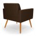 Kit 2 Poltronas Viena Gomada Suede Marrom Pés Palito Castanho - D'Rossi