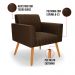 Kit 2 Poltronas Viena Gomada Suede Marrom Pés Palito Castanho - D'Rossi