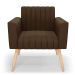 Kit 2 Poltronas Viena Gomada Suede Marrom Pés Palito Natural - D'Rossi