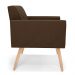 Kit 2 Poltronas Viena Gomada Suede Marrom Pés Palito Natural - D'Rossi
