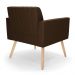 Kit 2 Poltronas Viena Gomada Suede Marrom Pés Palito Natural - D'Rossi