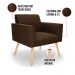 Kit 2 Poltronas Viena Gomada Suede Marrom Pés Palito Natural - D'Rossi