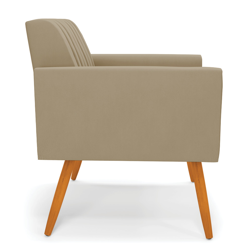 Kit 2 Poltronas Viena Gomada Suede Marrom Rato Pés Palito Castanho - D'Rossi