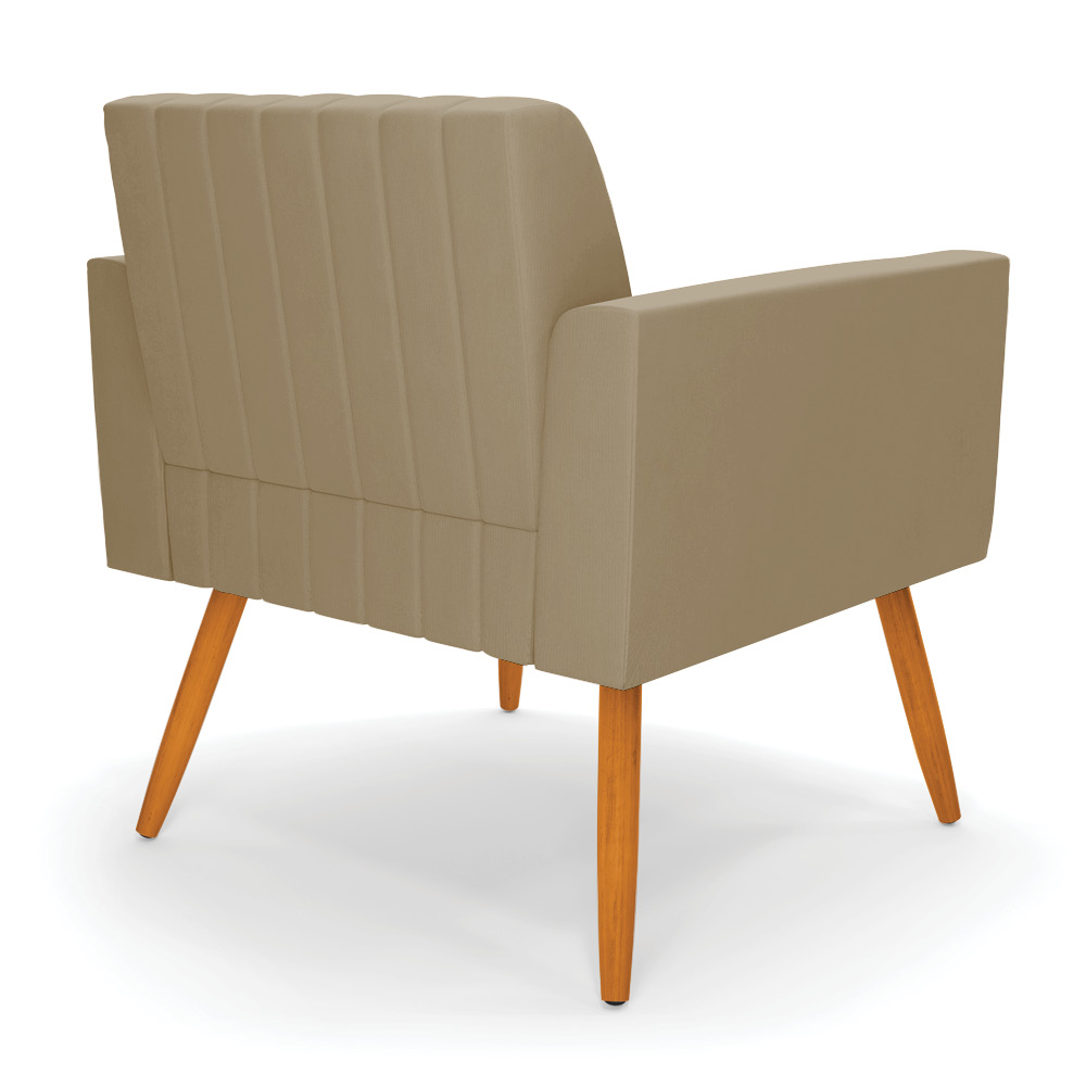 Kit 2 Poltronas Viena Gomada Suede Marrom Rato Pés Palito Castanho - D'Rossi