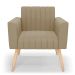 Kit 2 Poltronas Viena Gomada Suede Marrom Rato Pés Palito Natural - D'Rossi