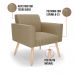 Kit 2 Poltronas Viena Gomada Suede Marrom Rato Pés Palito Natural - D'Rossi
