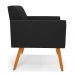 Kit 2 Poltronas Viena Gomada Suede Preto Pés Palito Castanho - D'Rossi