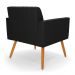 Kit 2 Poltronas Viena Gomada Suede Preto Pés Palito Castanho - D'Rossi