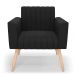 Kit 2 Poltronas Viena Gomada Suede Preto Pés Palito Natural - D'Rossi