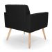 Kit 2 Poltronas Viena Gomada Suede Preto Pés Palito Natural - D'Rossi