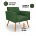 Kit 2 Poltronas Viena Gomada Suede Verde Pés Palito Castanho - D'Rossi