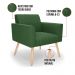 Kit 2 Poltronas Viena Gomada Suede Verde Pés Palito Natural - D'Rossi