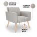 Kit 2 Poltronas Viena Gomada Veludo Cinza Pés Palito Natural - D'Rossi