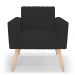 Kit 2 Poltronas Viena Gomada Veludo Preto Pés Palito Natural - D'Rossi