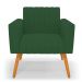 Kit 2 Poltronas Viena Gomada Veludo Verde Pés Palito Castanho - D'Rossi