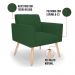 Kit 2 Poltronas Viena Gomada Veludo Verde Pés Palito Natural - D'Rossi