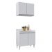 Kit Armário Aéreo e Balcão de Cozinha Lavanderia 02 Portas Loren com Tampo 80 cm - D'Rossi