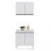 Kit Armário Aéreo e Balcão de Cozinha Lavanderia 02 Portas Loren com Tampo 80 cm - D'Rossi