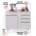 Kit Armário Aéreo e Balcão de Cozinha Lavanderia Aurora com Tampo Branco 100 cm - D'Rossi