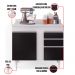 Kit Armário Aéreo e Balcão de Cozinha Lavanderia Aurora com Tampo Branco e Preto 100 cm - D'Rossi