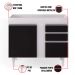 Kit Armário Aéreo e Balcão de Cozinha Lavanderia Aurora sem Tampo Branco e Preto 100 cm - D'Rossi