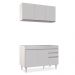 Kit Armário Aéreo e Balcão de Cozinha Lavanderia Dora sem Tampo Branco 120 cm - D'Rossi