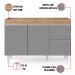 Kit Armário Aéreo e Balcão de Cozinha Lavanderia Dora sem Tampo Castanho e Cinza 120 cm - D'Rossi