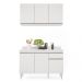 Kit Armário Aéreo e Balcão de Cozinha Lavanderia Lucy com Tampo Branco 120 cm - D'Rossi