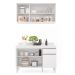 Kit Armário Aéreo e Balcão de Cozinha Lavanderia Lucy com Tampo Branco 120 cm - D'Rossi