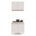 Kit Armário Aéreo e Balcão para Cooktop de Cozinha 02 Portas Diana Branco 80 cm - D'Rossi