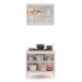 Kit Armário Aéreo e Balcão para Cooktop de Cozinha 02 Portas Diana Branco 80 cm - D'Rossi