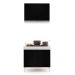 Kit Armário Aéreo e Balcão para Cooktop de Cozinha 02 Portas Diana Branco e Preto 80 cm - D'Rossi