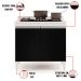 Kit Armário Aéreo e Balcão para Cooktop de Cozinha 02 Portas Diana Branco e Preto 80 cm - D'Rossi