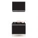 Kit Armário Aéreo e Balcão para Cooktop de Cozinha 02 Portas Diana Preto 80 cm - D'Rossi