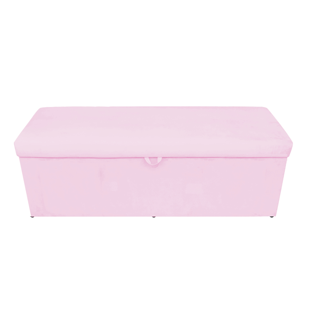 Kit Calçadeira e Painel Clean 100 cm Suede Rosa Bebê D'Rossi