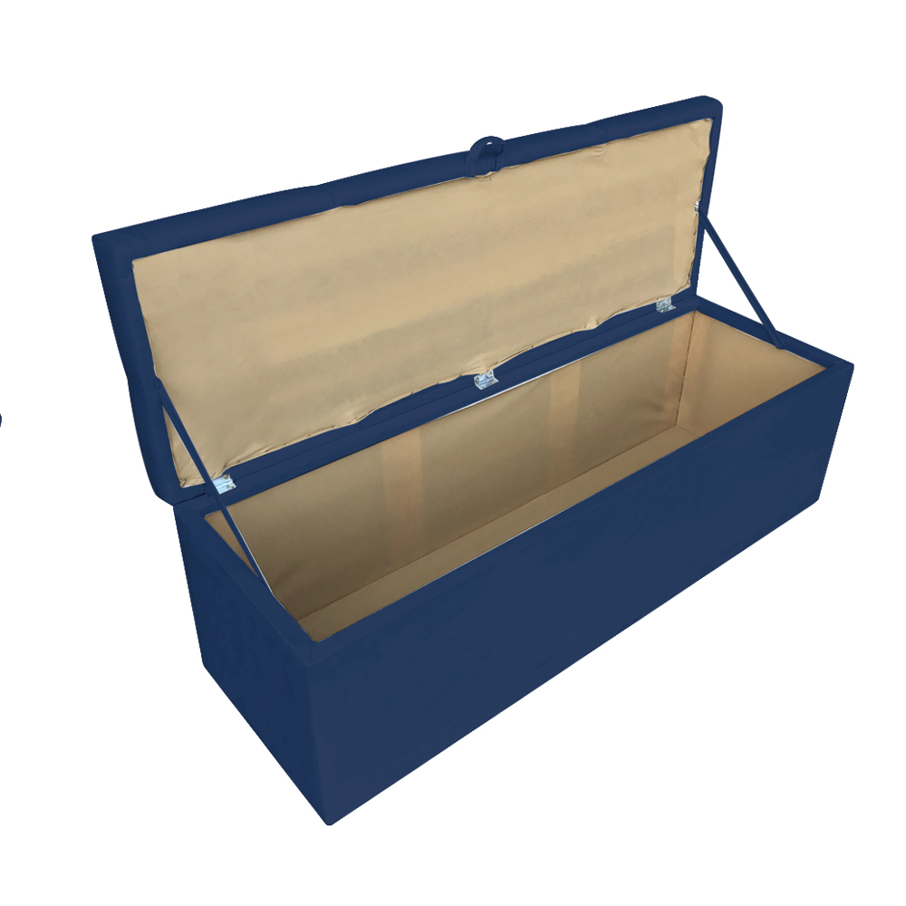 Kit Calçadeira e Painel Clean 140 cm Suede Azul Marinho D'Rossi