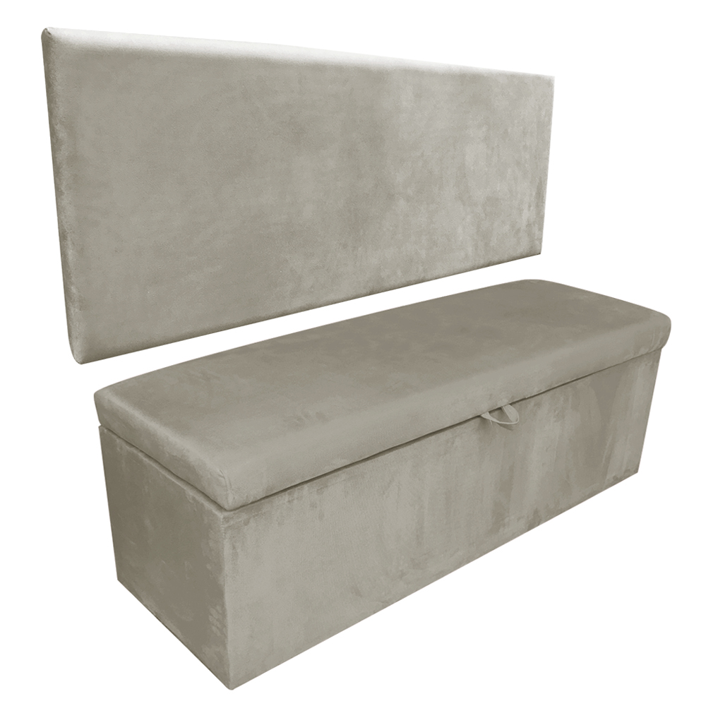 Kit Calçadeira e Painel Clean 140 cm Suede Marrom Rato D'Rossi