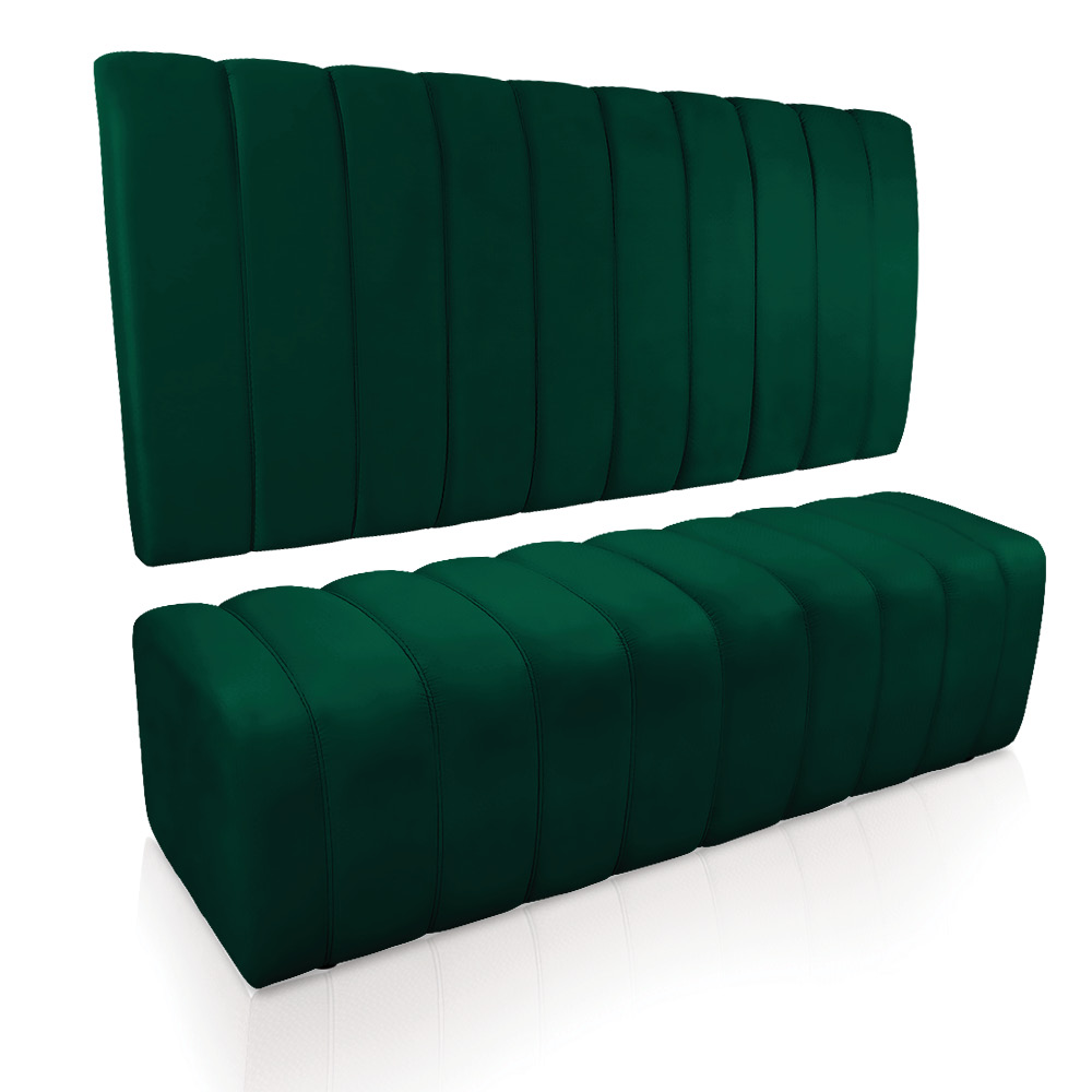 Kit Calçadeira e Painel Olivia Queen 160 cm Veludo Verde Esmeralda - D'Rossi