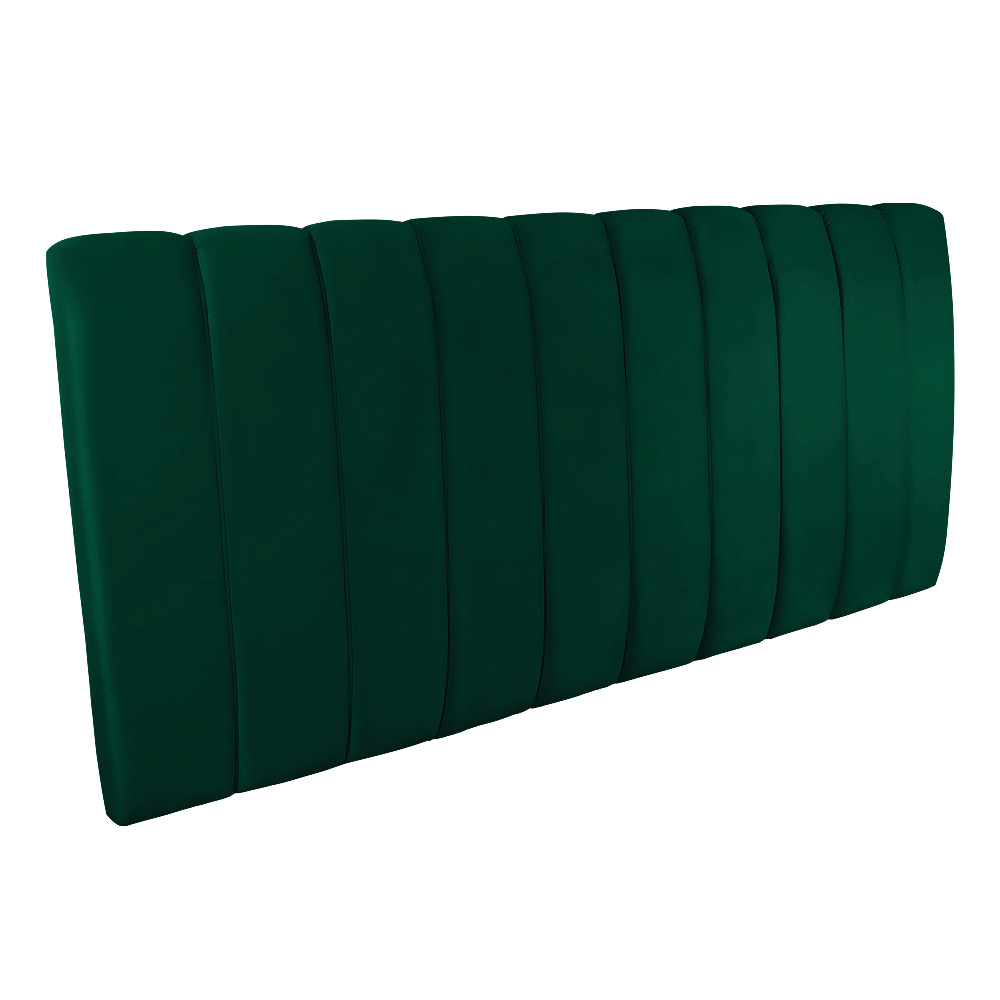 Kit Calçadeira e Painel Olivia Queen 160 cm Veludo Verde Esmeralda - D'Rossi
